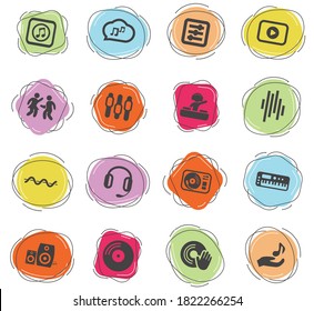 electro music web icons for user interface design