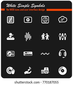 electro music web icons for user interface design