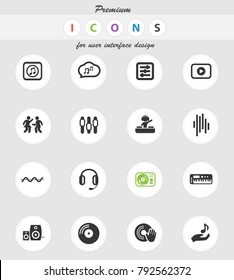 electro music web icons for user interface design