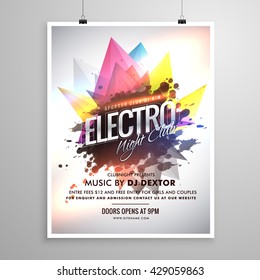electro night club music party flyer template
