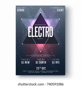Electro Party Flyer or Banner Design.
