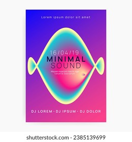 Electro Party. Fun Disco Banner. Gradient Background For Set Layout. Sound And Show Design. Jazz Art For Invitation. Pink And Blue Electro Party
