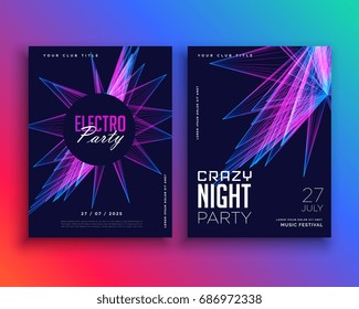 electro party music flyer template invitation