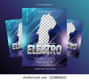 Electro party retro flayer template