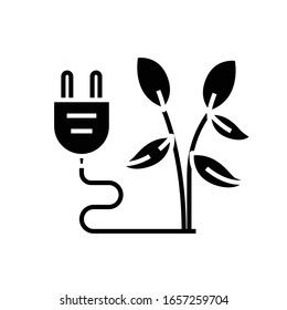 Electro plants black icon, concept illustration, vector flat symbol, glyph sign.