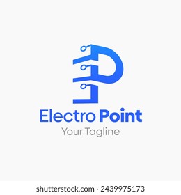 Electro port Logo Design Template: Merging Letter E and P Symbol. This modern alphabet-inspired logotype is perfect for Technology, Business, Organizations, Personal Branding, and more.