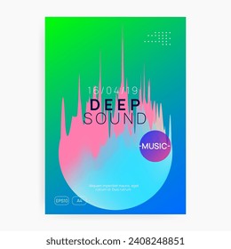 Electro Poster. Minimal Pattern For Cover Vector. Trendy Electronic Event. House And Discotheque Design. Jazz Effect For Invitation. Pink And Blue Electro Poster