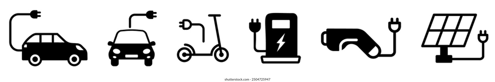 Electro Transport  Icon and Electric Power Symbol. Green Electricity Icon.Vector