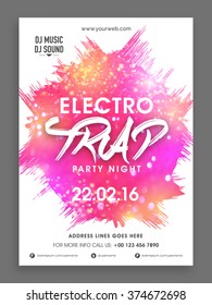 Electro Trap, Party Night celebration Flyer, Banner or Template with abstract design.