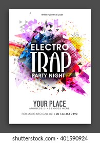 Electro Trap, Party Night Template, Banner or Flyer presentation with colorful abstract design.