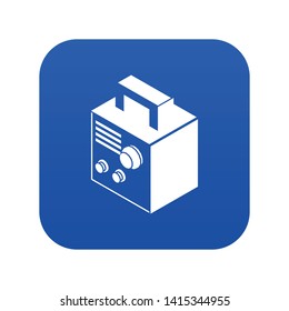 Electro welding machine icon blue vector isolated on white background
