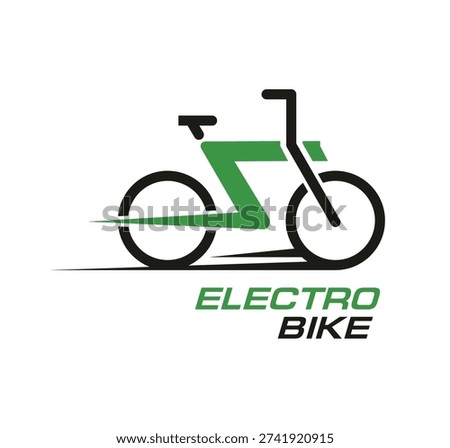 Electrobike icon. Clean vector silhouette of electric bike or eco friendly motorbike. Sustainable city transport, battery power, and fast urban mobility. Emblem for electric vehicle branding