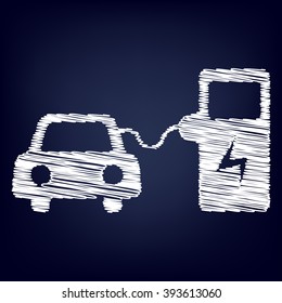 Electrocar battery charging sign