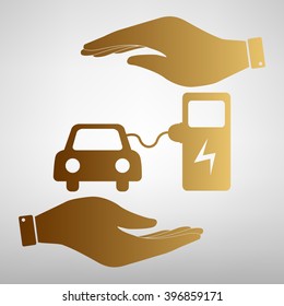 Electrocar battery charging sign