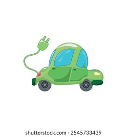 Electrocar cartoon illustration. Vector illustration