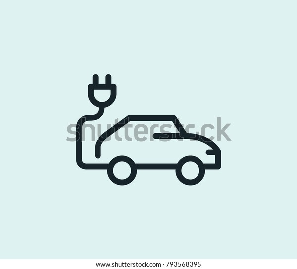 Electrocar icon line\
isolated on clean background. Electric transport concept drawing\
icon line in modern style. Vector illustration for your web site\
mobile logo app UI\
design.