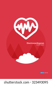 electrocardiogram, Agent, meaning, symbols, logos, trademarks, Vector eps 10
