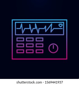 Electrocardiogram device and heart pulse on screen nolan icon. Simple thin line, outline vector of medecine icons for ui and ux, website or mobile application