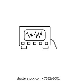 Electrocardiogram device and heart pulse on screen icon on white background