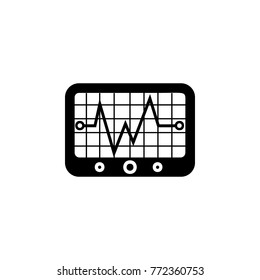 Electrocardiogram device and heart pulse on screen icon. Medicine icon. Element treatment icon. Premium quality graphic design. Signs, outline symbols collection icon on white background