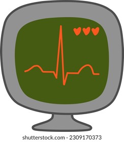 Electrocardiogram ecg ekg heartbeat vector illustration. Perfect to help explain about heart health.
