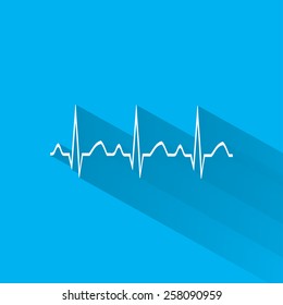 Electrocardiogram, ecg or ekg - medical icon.vector
