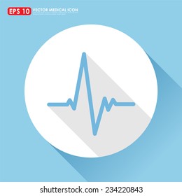 Electrocardiogram, ecg or ekg - medical  vector icon