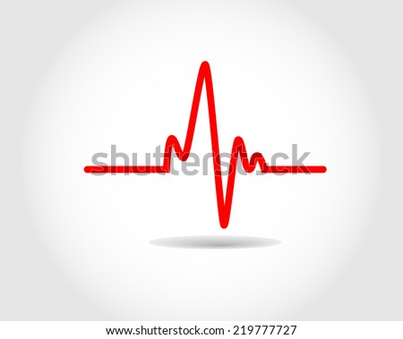 Electrocardiogram, ecg or ekg - medical vector icon