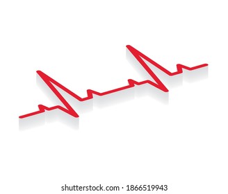 electrocardiogram, ECG, heart beat, pulse - vector illustration