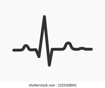 Electrocardiogram ECG Heartbeat Rhythm Line Graph Icon. EKG Vector Illustration.