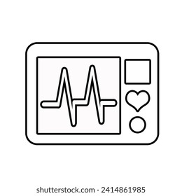 Electrocardiogram, ECG icon, medical health care emergency aid clinic. Vector illustration.