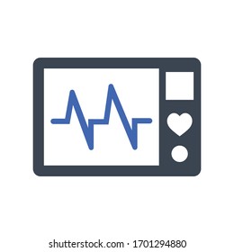 Electrocardiogram, ECG Icon, Vector Graphics