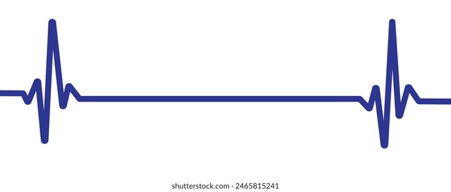 Electrocardiogram, EKG monitoring in an emergency. End of the life-beat line. Vector illustration with editable stroke. eps 10