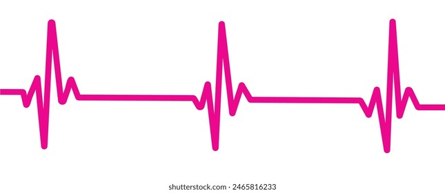 Electrocardiogram, EKG monitoring in an emergency. Heartbeat purple line on the monitor. Vector illustration with editable stroke. eps 10