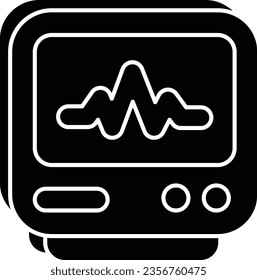 electrocardiogram glyph icon design style 