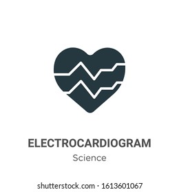 Electrocardiogram glyph icon vector on white background. Flat vector electrocardiogram icon symbol sign from modern science collection for mobile concept and web apps design.