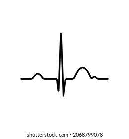 Electrocardiogram Heart Beat Black Line Pulse Stock Vector (royalty 