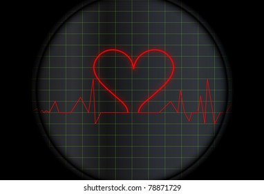 electrocardiogram with a heart symbol