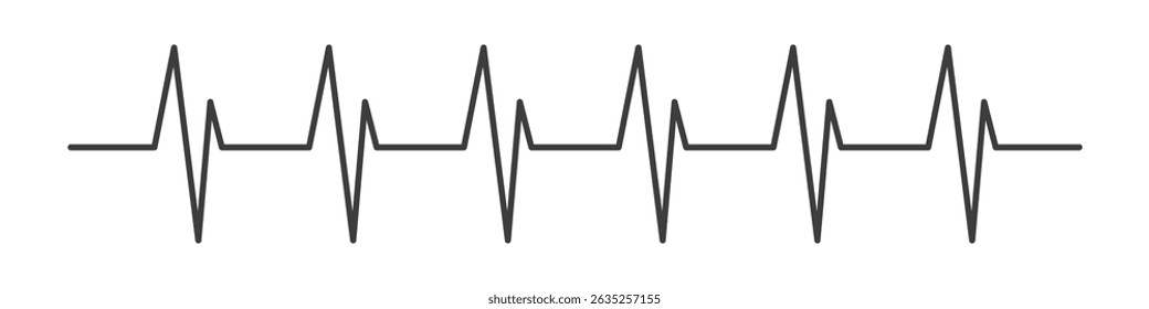 Electrocardiogram heartbeat line on white background, symbol of health, heart rate, medical monitoring, pulse tracking, cardiology, fitness, isolated graphic for healthcare or wellness use.
