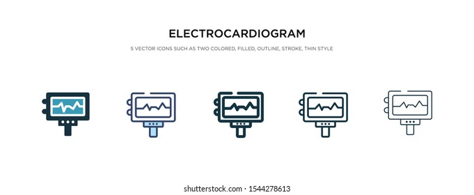 electrocardiogram icon in different style vector illustration. two colored and black electrocardiogram vector icons designed in filled, outline, line and stroke style can be used for web, mobile, ui