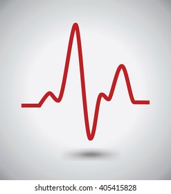 Electrocardiogram Icon, ECG Or EKG Icon, Madical Concept