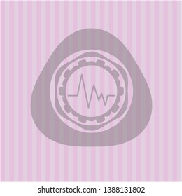 electrocardiogram icon inside badge with pink background