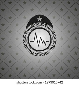 electrocardiogram icon inside black badge