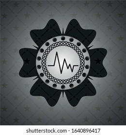 electrocardiogram icon inside black emblem. Vintage.
