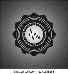 electrocardiogram icon inside dark badge or emblem