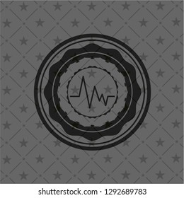 electrocardiogram icon inside dark badge