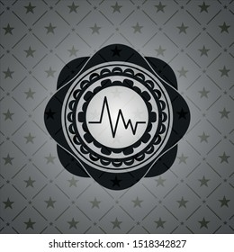 electrocardiogram icon inside retro style black emblem