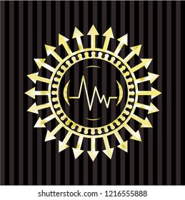 electrocardiogram icon inside shiny badge