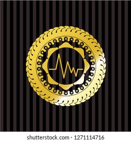 electrocardiogram icon inside shiny badge