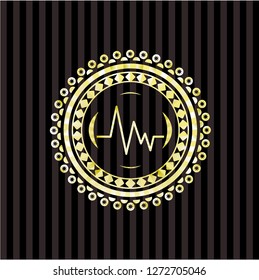 electrocardiogram icon inside shiny badge